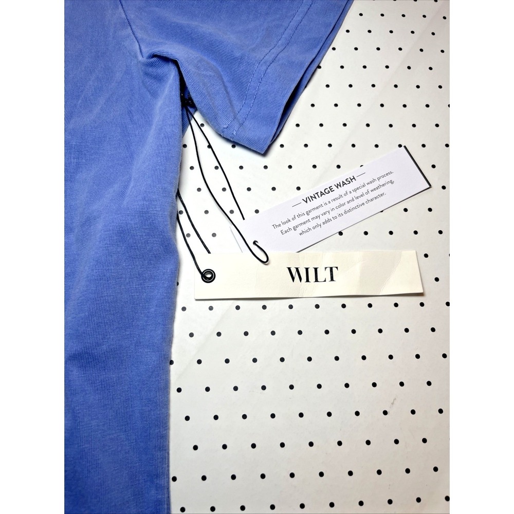 WILT Vintage Wash Pocket Tee XL NWT Periwinkle Blue Garment Dyed T Shirt - Picture 5 of 10